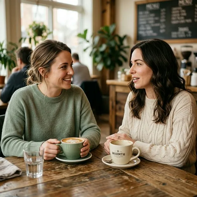 Warm conversation in a comfortable setting